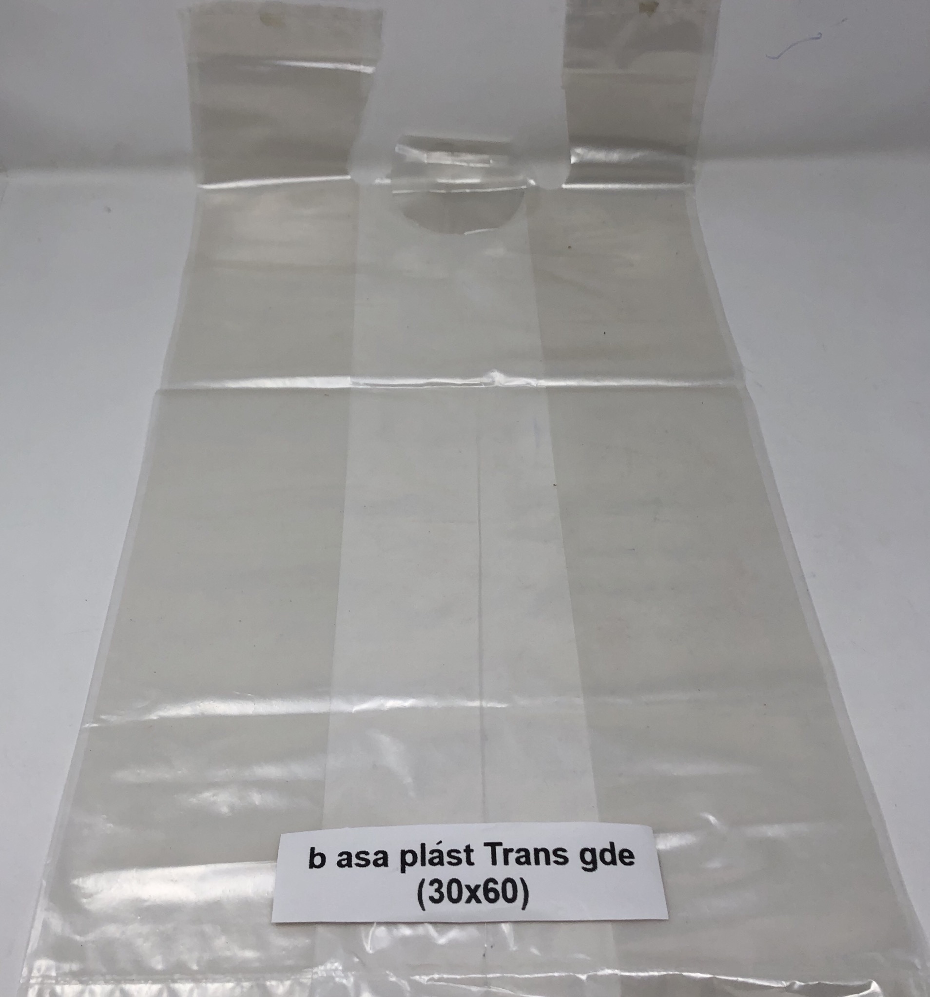 Bolsa pot en plástico transparente con asas de tubo